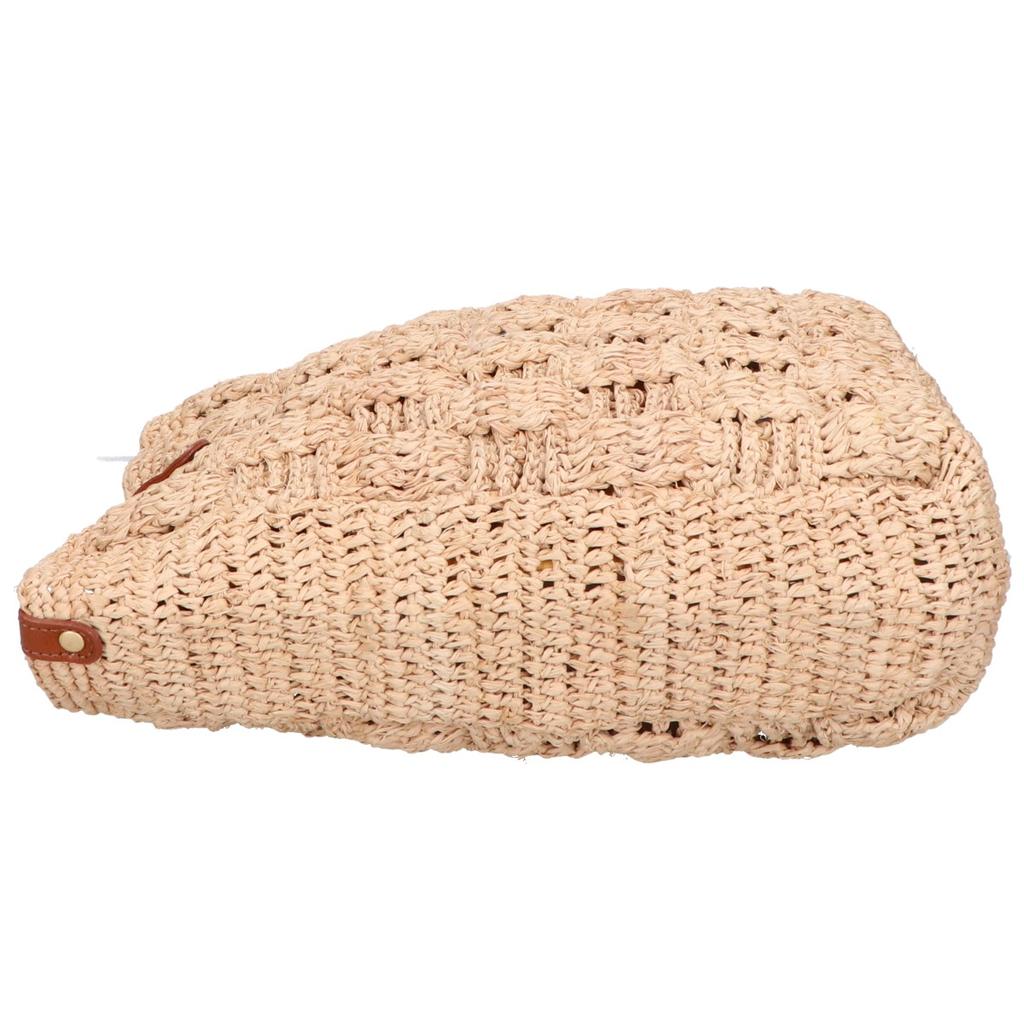IBIZA [Beautiful Condition] Raffia x Leather Semi Shoulder bag natural brownUsed