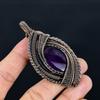 Amethyst Anhänger Edelsteinschmuck, 999 Kupferdraht gewickelter Anhänger, Geschenk für Frauen Handgefertigter Anhänger