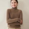 Women's Striped High-Neck Cashmere Sweater: Autumn/Winter Slimming Wool Pullover and Base Layer Knitwear