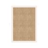 Digital Non-Slip Washable Jute Look White Framed Living Room Carpet Kitchen Rug Runner
