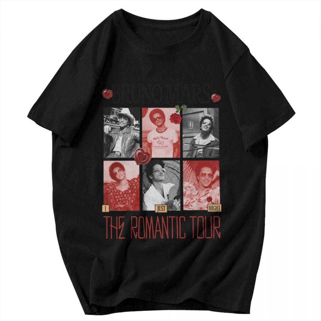 T-shirt da uomo 2026 The Romantic Tour Cantante americano Bruno Mars Fantastici Regali Grafiche Y2K Magliette Unisex T-shirt