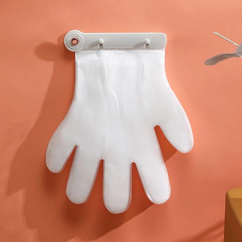 Gloves Clip Gloves Holder Punch-Free Dispenser Storage Holder Home Restaurant Supply Gloves Holder Kitchen Gadget with 100PCS