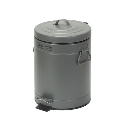 Bestco NQ-0192 Boite Trash Can with Lid, 5L, Pedal-Operated, Quiet Design, Round, Khaki