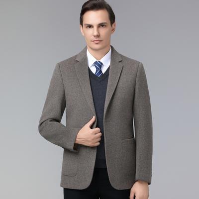 Giacca da uomo in cashmere double-face invernale nuova fodera in piuma di lana singola top suit abito business casual