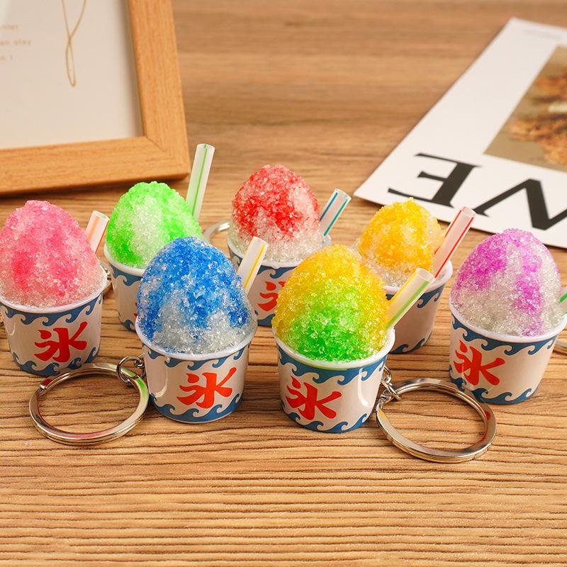 Simulation Food Keychain Summer Smoothie Cup Keychain Snack Food Keychain For Men Women Car Bag Pendant Model Doll Decor Gift