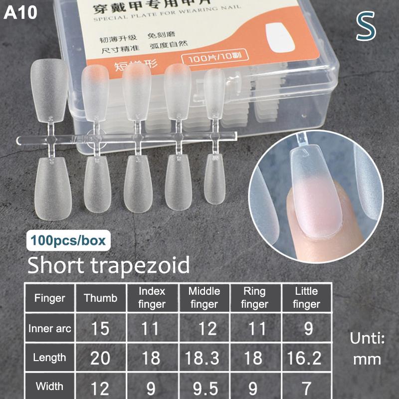 100Pcs/Box Fake Nail Tips Full Cover Coffin Press On Nail Extension Clear Soft Gel Tips False Nail Design Manicure Tools