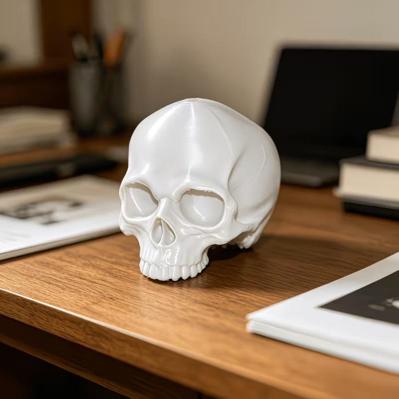 Skull Head Monitor Decoration, Gothic Style Desktop Ornament, Gaming Room Ambiance Pc Accessory, Desktop Decor