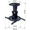 TECHly ICA-PM-100BK Support plafond pour projecteur inclinable, rotatif Distance sol/plafond (max.): 218 mm noir