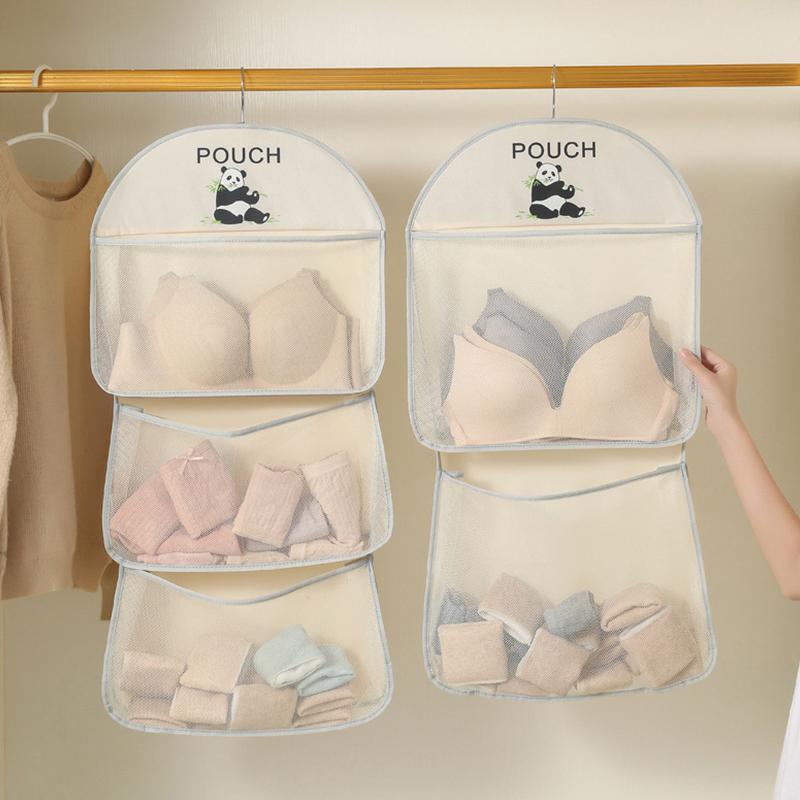 Large Capacity Storage Net, Dormitory Wardrobe, Socks Underwear Hanging Bag, Multilayer Breathable Mesh Pocket Door Storage Bags