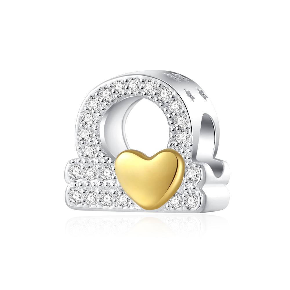 925 Silver Sparkling 12 Zodiac Charm Bead Pendant Fit for Original Bracelets DIY Accessories Exquisite Jewelry Gift