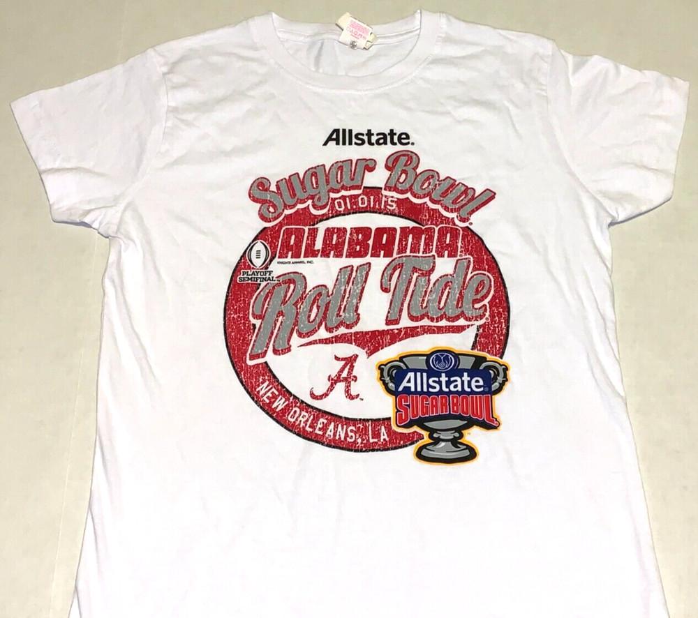 Rare! 2015 Alabama Crimson Tide Football Sugar Bowl T-Shirt New! NWT Womens XL Unisex T-Shirt S