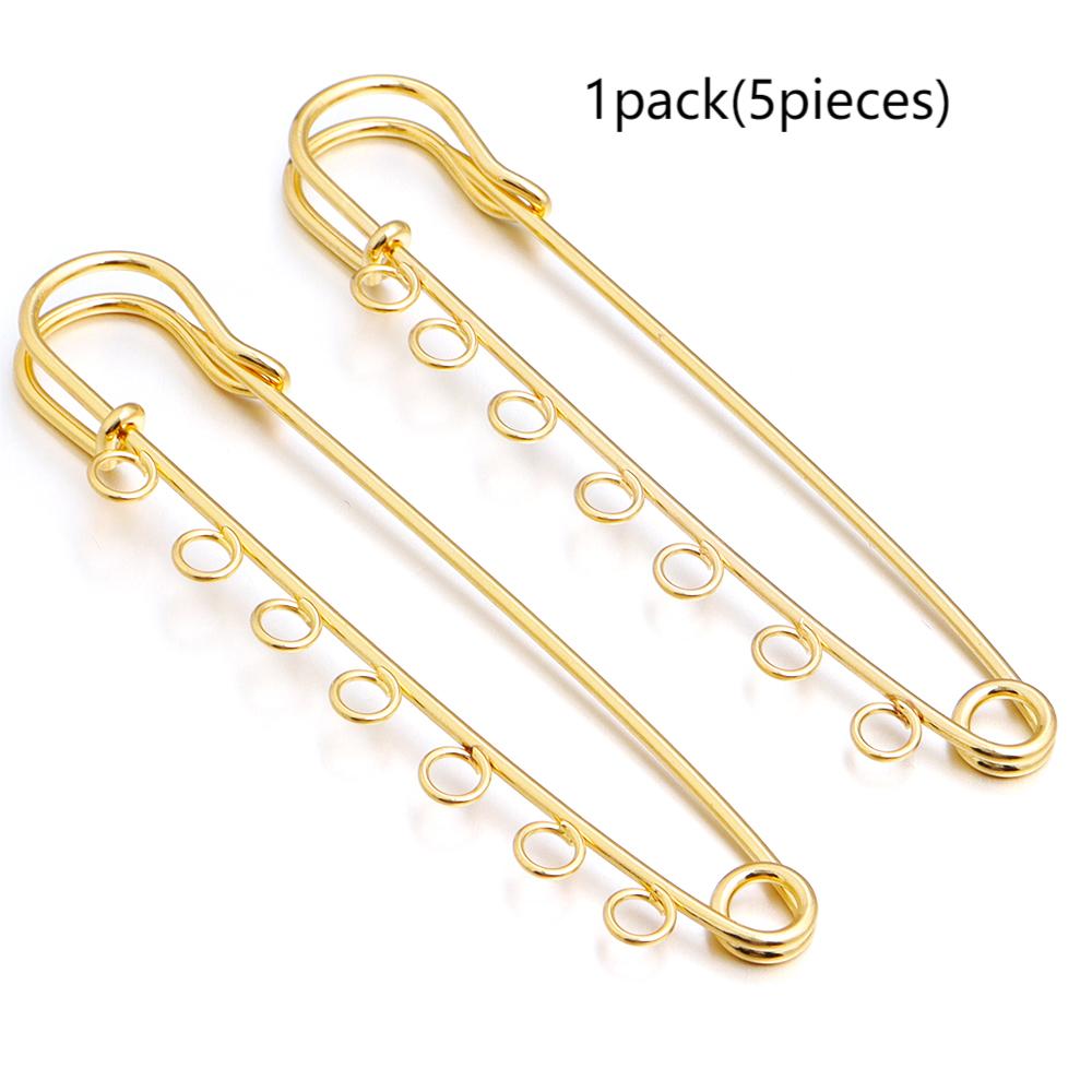 5-10pcs/lot Gold Safety Pins Brooches Blank Base Brooch Pin with Holes Fasteners Pin For DIY Jewelry Making Supplies Accessories