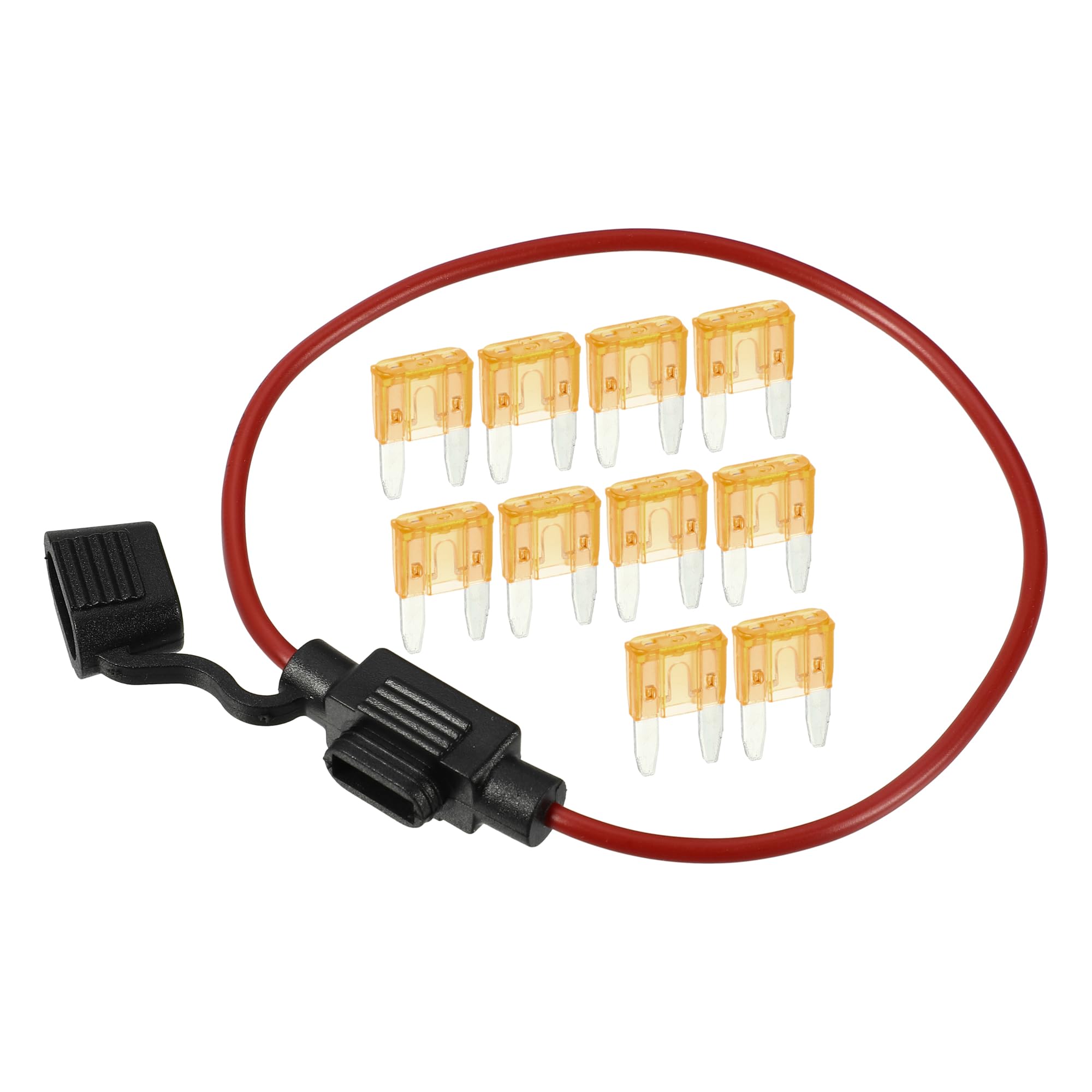 A ABSOPRO Fuse Holder 5A Mini Blade Style Fuse 16 красный