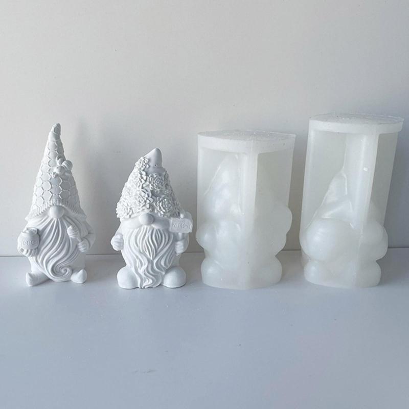 Silikon Kalıp Gnome Kalıp 3D Gnome Kalıp Epoksi Cüce Alçı Kalıp Sabun Gnome Reçine Kalıpları Noel Ev Dekorasyonu