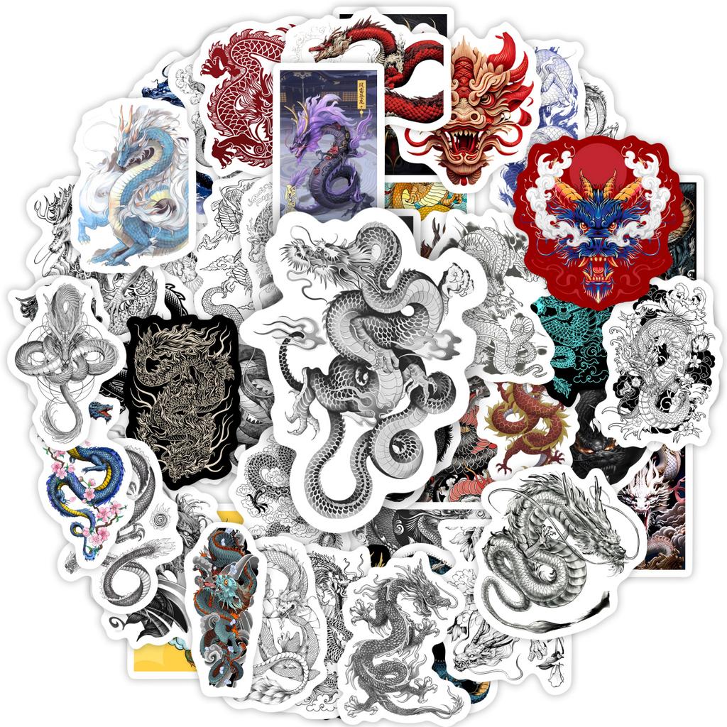 Chinese Dragon Stickers Cool Art Game Aesthetic DIY Toy Gift Graffiti Decal for Phone Luggage Laptop Scrapbook Waterproof