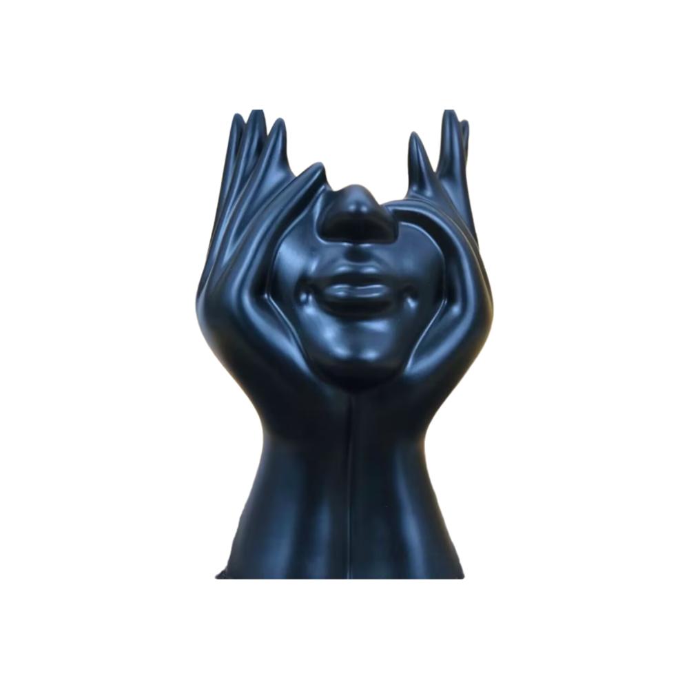 Креативное ведро для хранения Арт-стиль человеческого тела Пластиковая ваза Нордический стиль Держатель для ручек Офис Школа чёрный