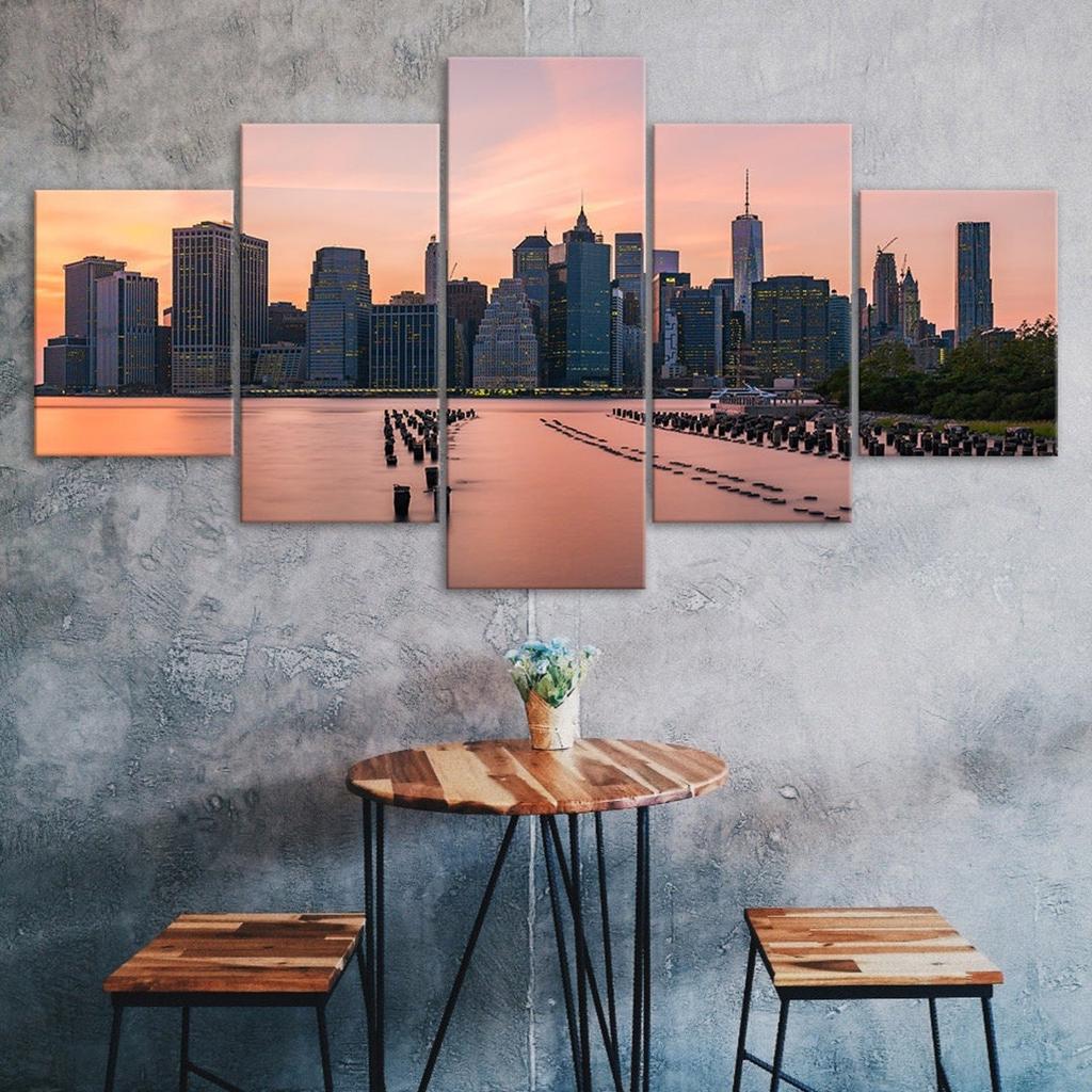 Toronto City Skyline Trillium Park 5 Piece Five Panel Wall Canvas Print Modern Art Poster Picture Home Decor Gift For Him For Her