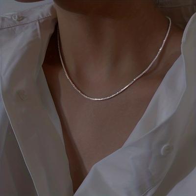 Suitable for Daily Decoration Sparkling Necklace 1 Piece Minimalist Necklace Women Chain Men's  Handmade