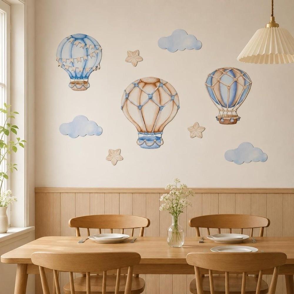 9PCS/SET Watercolor Hot Air Balloon Wall Decor Cartoon Nursery Wall Art Sticker Baby Room
