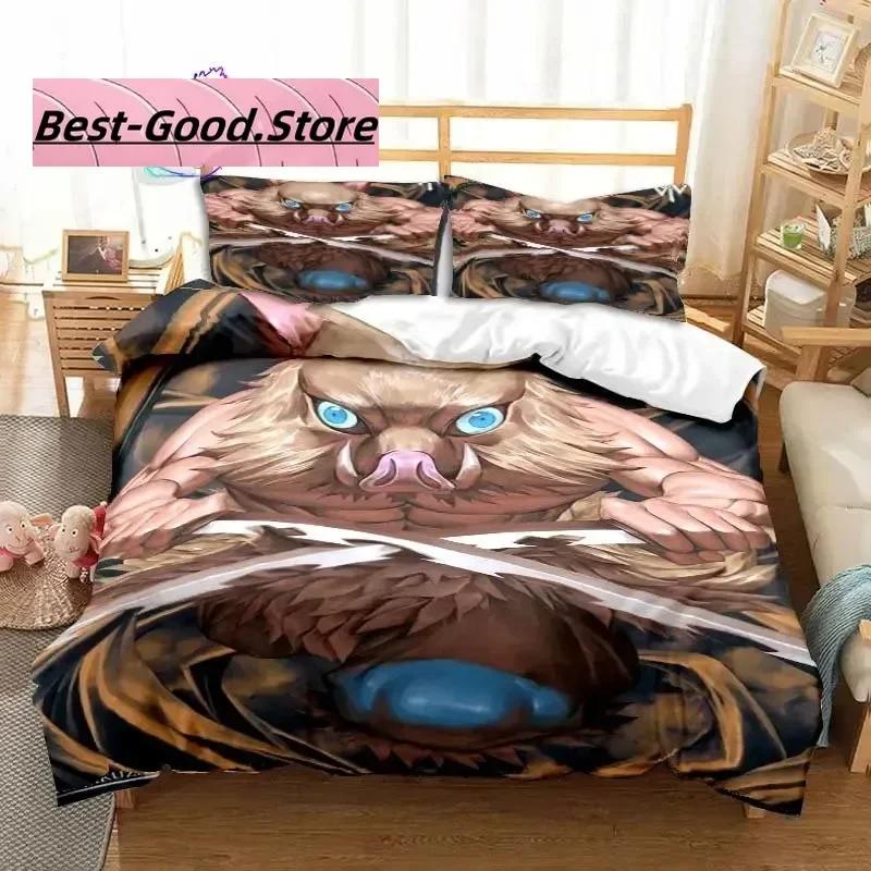 

Hashibira Inosuke Anime Demon Slayer Bedding Set Single Twin Full Queen King Size Bed Set Aldult Kid Bedroom 3D Print EU Single(135*200cm)3pcs