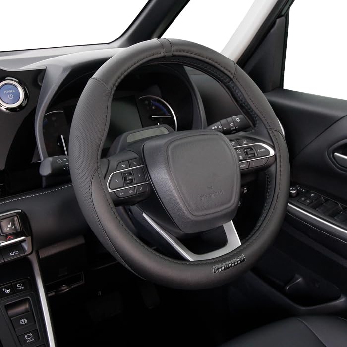 

MOMO Steering Wheel Cover, Elegant Black Edition, Size S, 36.5-37.9cm, for Kei Cars, Compact Cars, and Minivans