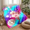 Elegant Floral Frame Theme Blanket Lightweight Warm Flannel Blanket Decorative Throw Blanket for Home Decoration