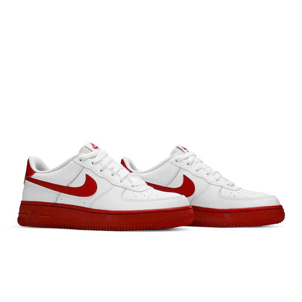 Nike Air Force 1 Grade School 'White Red Sole' (Unisex) White / University Red Kids' Skateboarding Shoes CV7663 102