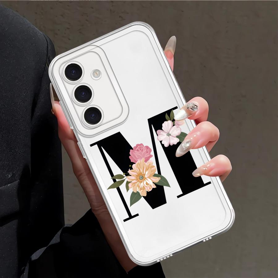 Flower Letters Phone Cover Case for Samsung Galaxy A57 A34 A35 A55 A52 A14 A16 A36 A37 A56 A54 A15 A25 A51 A52 A17 A26 A24 A23