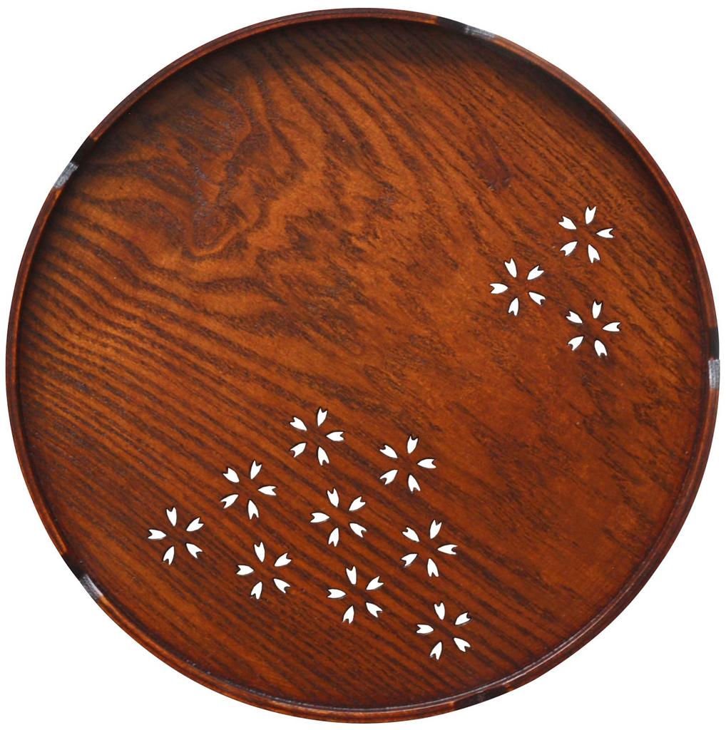 Kicoriya Round Wooden Tray, 30cm, Round Wooden Tray, Perfect for Cafes