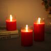 Zestaw 3 świeczek bezpłomieniowych z migającym światłem i kontrolerem Dynamiczne i stałe jasne światło