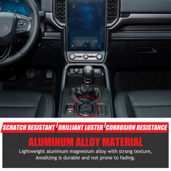 Blue Alloy DRIVE MODE Adjust Knobs Ring Cover For Ford Ranger -2024