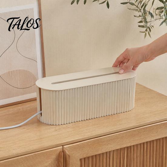 Desktop Cable Organizer Management Box, with Cover, Power Strip And Electrical Fireproof Cord Box Organizer, for Home Office Wire Storage