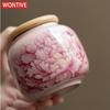 Pink Ru Kiln Peony Tea Canister Household Ceramic Sealed Candy Jar Portable Ceramic Nut Coffee Bean Storage Box Home Jewelry Box