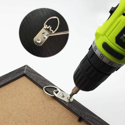 30 Pack D-Ring Picture Hangers Heavy Duty Picture Hanging Kit with Screws Double Holes Picture Hang for Picture Frames Photos