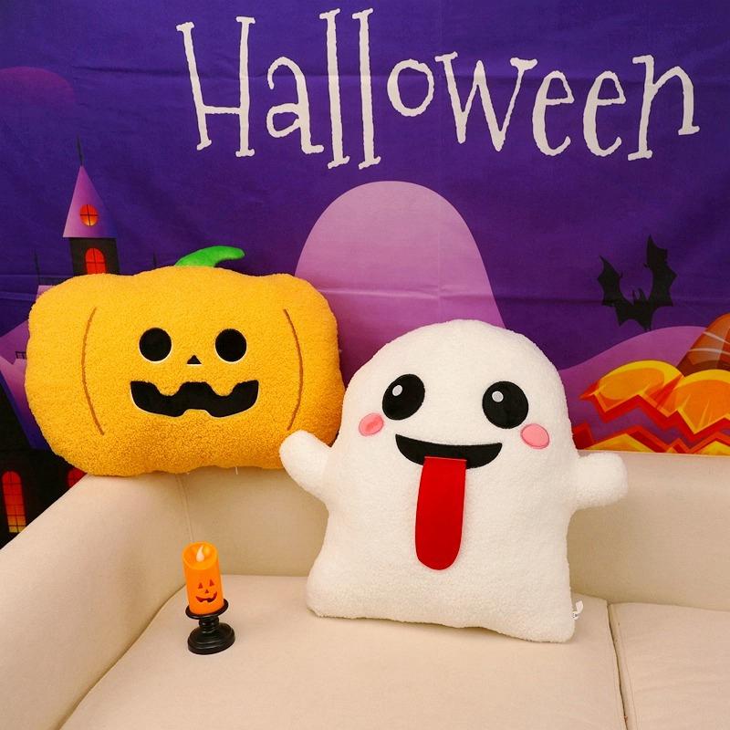 Halloween Series Pillow Pumpkin Horror Eyeball Lollipop Ghost Stuffed Plush Hugging Pillows Happy Halloween Home Sofa Cushion