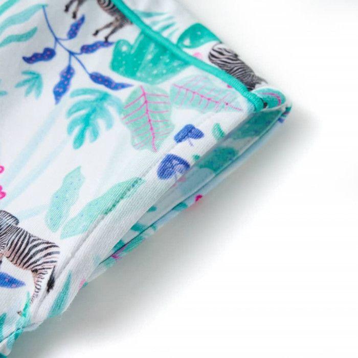 Ecru and Dark Mint Dress for Children 92/104/116/128/140