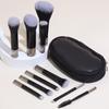 10-Piece Beginner Mini Makeup Brush Set with Crystal Handles - Portable Travel Kit with Brush Bag