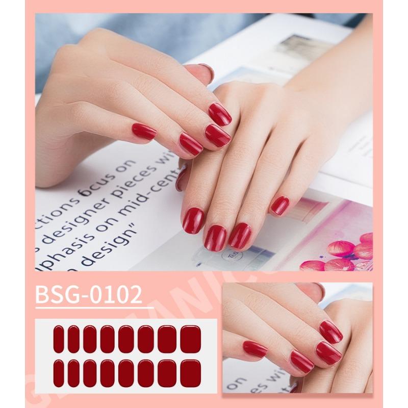 

Полуотвержденные гелевые наклейки для ногтей, фототерапевтические наклейки для ногтей, 3D наклейки для горячего тиснения ногтей BSG-0102
