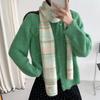 Thickened Rainbow Striped Scarf Plush Winter Shawl Fashion Cashmere Knitted Scarf  Student