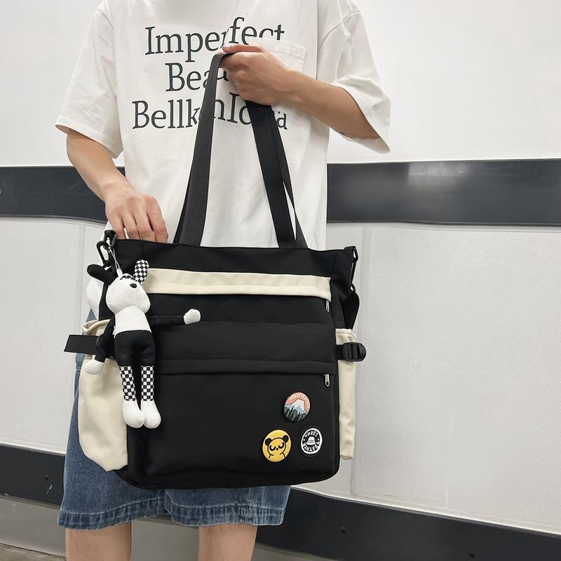 Men's Messenger Bag Large Capacity Student Crossbody Bag Women's Portable Commuter Shoulder Bag