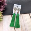 Retro flower gemstone with diamond fringed stud earrings long celebrity temperament earrings women's versatile earrings