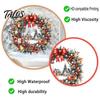 Festive Wreath Decorations Watercolor Christmas Static Window Cling, Reusable Xmas Sticker with Red Bow Seasonal Home Decor Winter Snowy Decal,