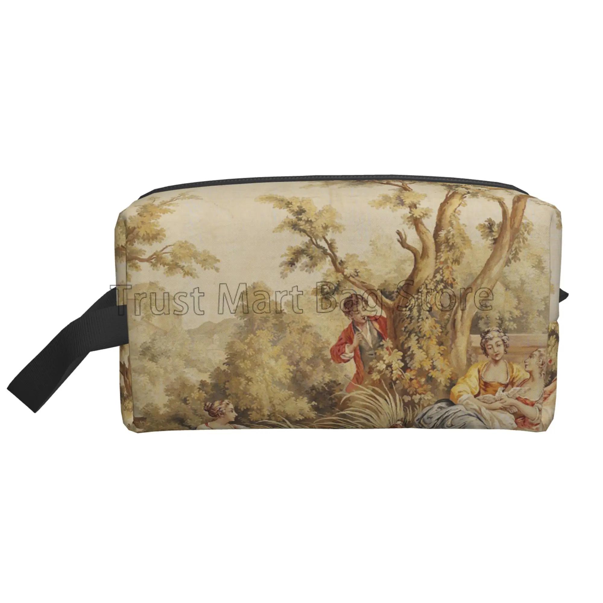 

Французский органайзер для макияжа Toile De Jouy, косметичка, большая водонепроницаемая косметичка с застежкой-молнией, дорожная сумка для женщин