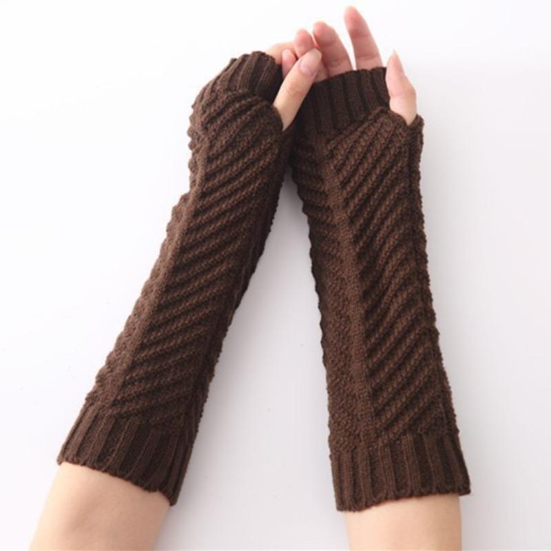 

Fishbone Warm Wrist Cover New Autumn and Winter Men s and Women s Knitted Woolen Half Finger Exposed Sleeve Cover Dui Dui Arm Cover