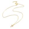 European and American High-end Cross Necklace, Slightly Inlaid Zircon Gold-plated Non-fading Necklace Jewelry 2026