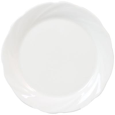 Spiral White Plate, 20cm, White, Stylish, Cake, Microwave, Dishwasher Safe, Made In Japan, 8382-1954