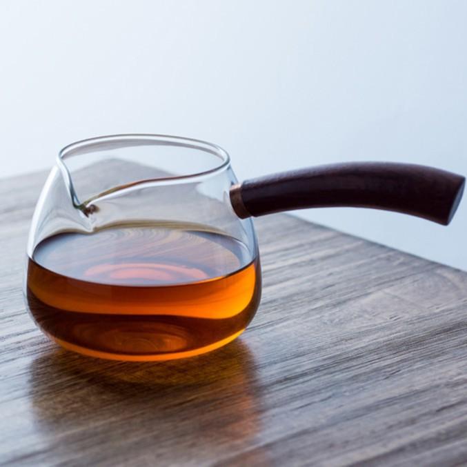 

Прозрачные чайники из высокоборосиликатного стекла, чашка с деревянной ручкой, термостойкая чашка, чайные инструменты, аксессуар для офисной чайной церемонии Кунг-фу