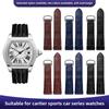 19mm 20mm For Cartier Roadster W6206018 W6206017 Genuine Leather Watch Strap Men Replace Cowhide Watchband Nylon Wristband Belt