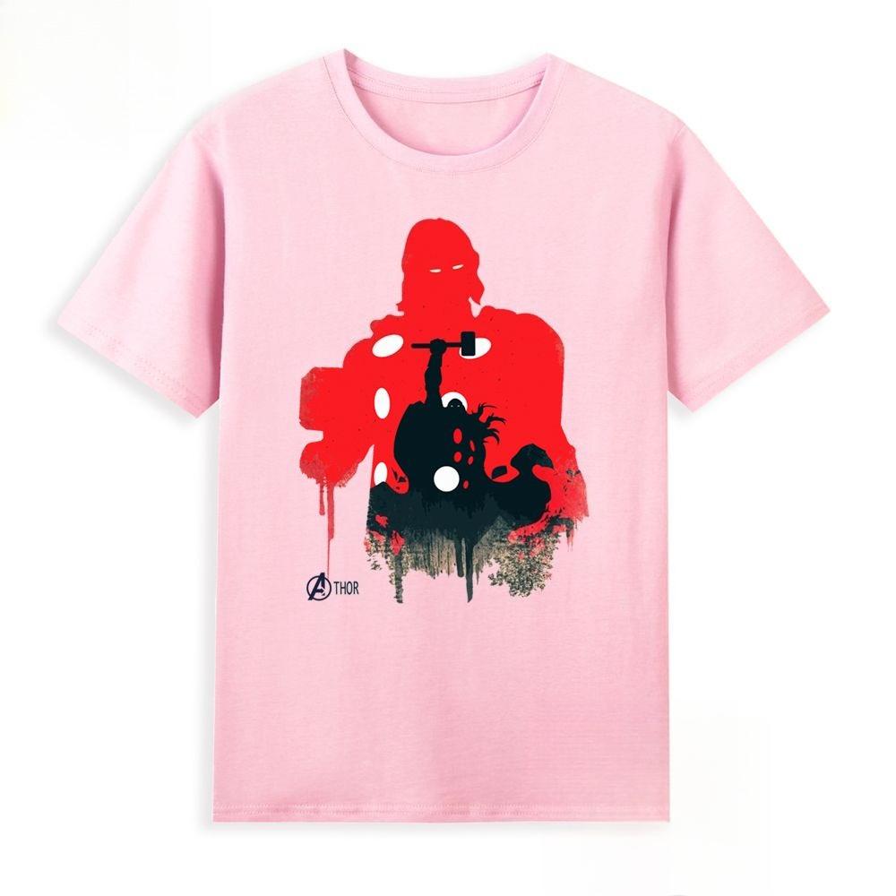 Licensed Anime Super Heroes Avengers Thor Shadow Print T-Shirts Men's and Women's Short Sleeve Relaxed Plus Size Tops