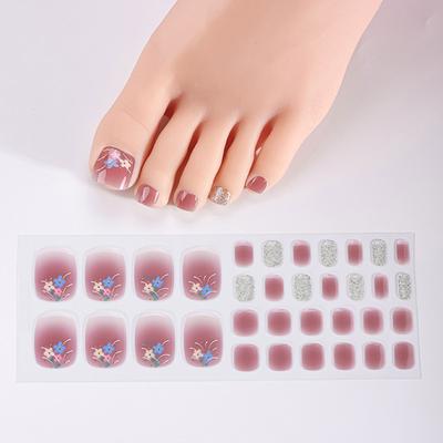 Glitzernde Nagelaufkleber, Gel-Nagelfolien für die Zehen, einfache Designs ohne Backen mit Glitzer und metallischen Akzenten, Nagelfeile